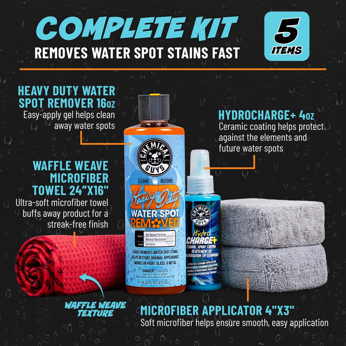 Chemical Guys, Heavy Duty Water Spot Remover Gel for Glass & Paint, 16 oz