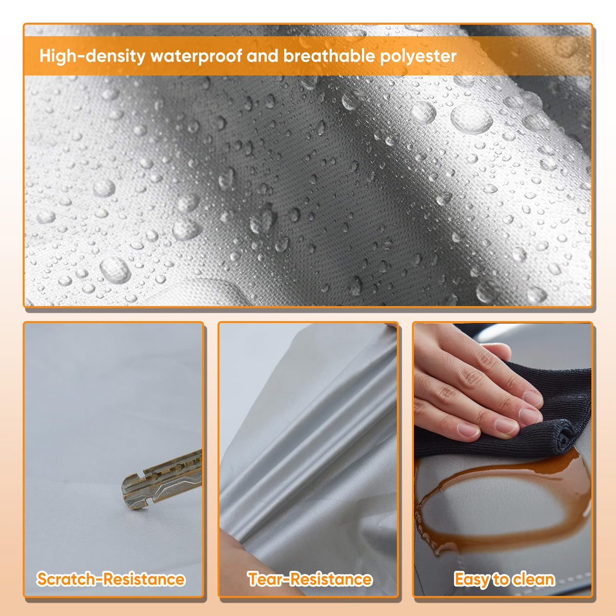 NEVERLAND Car Cover Waterproof All Weather for Sedan 183''L x 70''W x 59''H