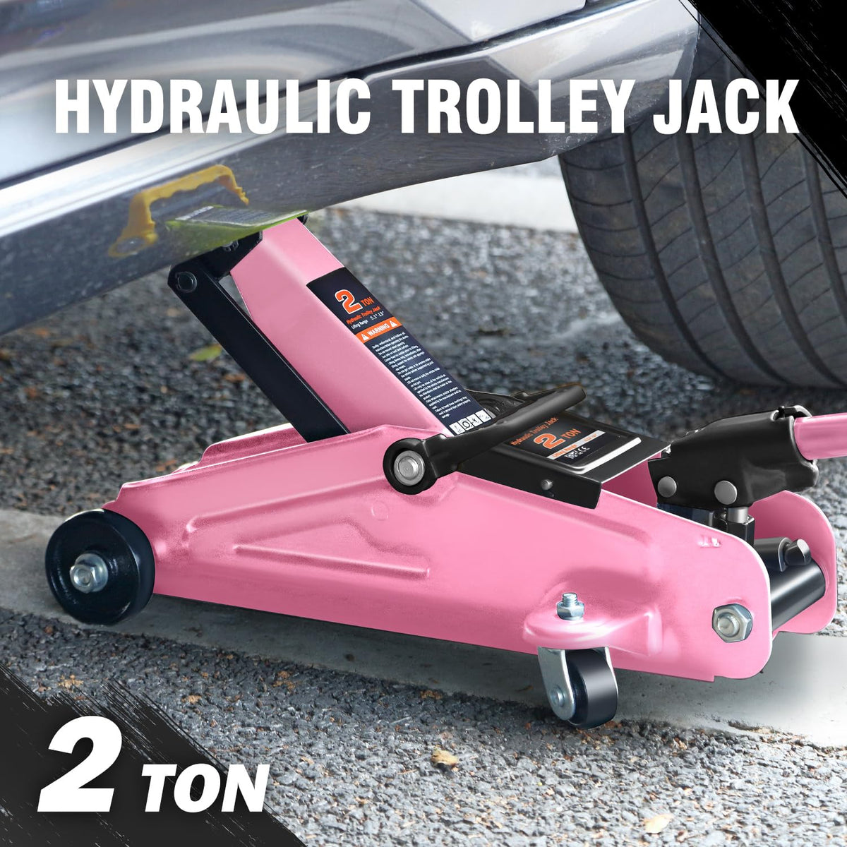 DNA Motoring TOOLS-00234 Low Profile Hydraulic Trolley Service/Floor Jack, 2 Ton (4000 lbs) Capacity, Lifting Range 5.1"-13", Black