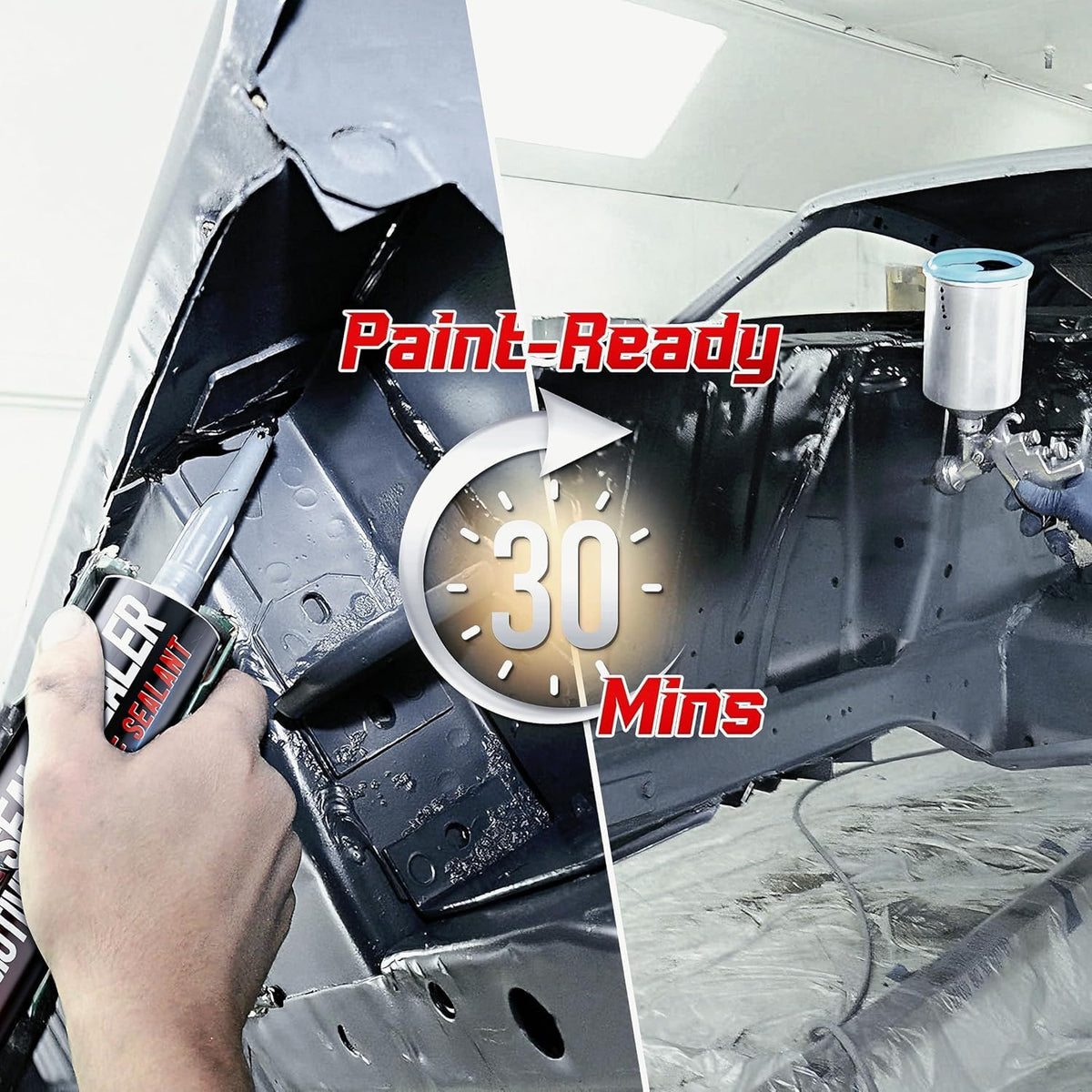 Seam Sealer Automotive Black, Paintable Waterproof Auto Body Sealant