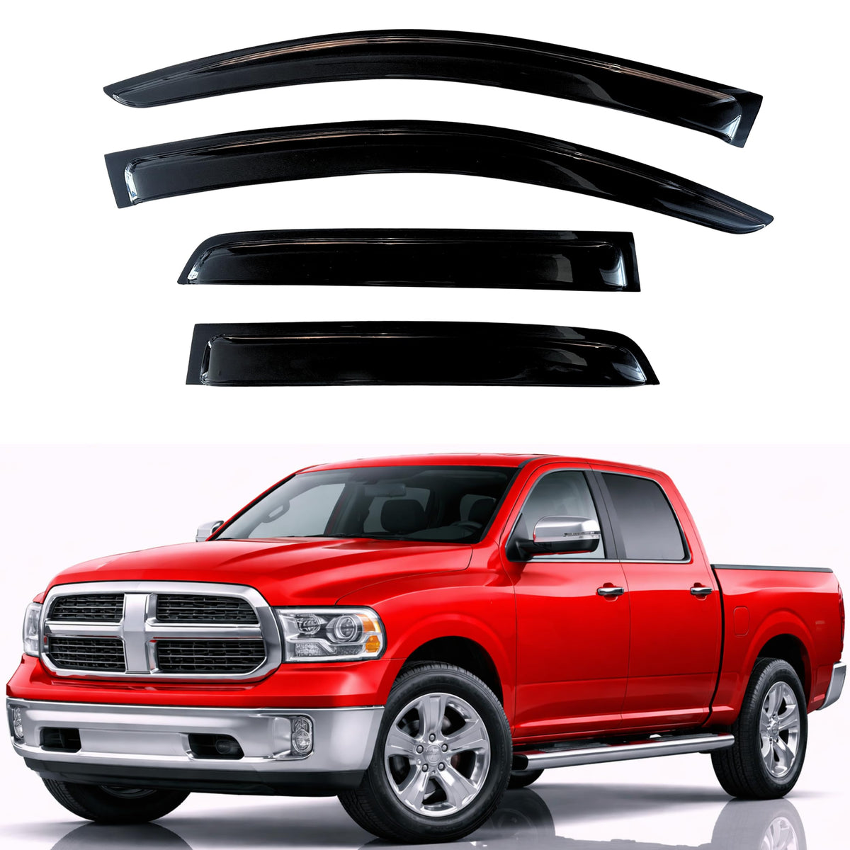 KPY Rain Guards Window Visors for 2015-2026 Ford F150 Crew/SuperCrew Cab