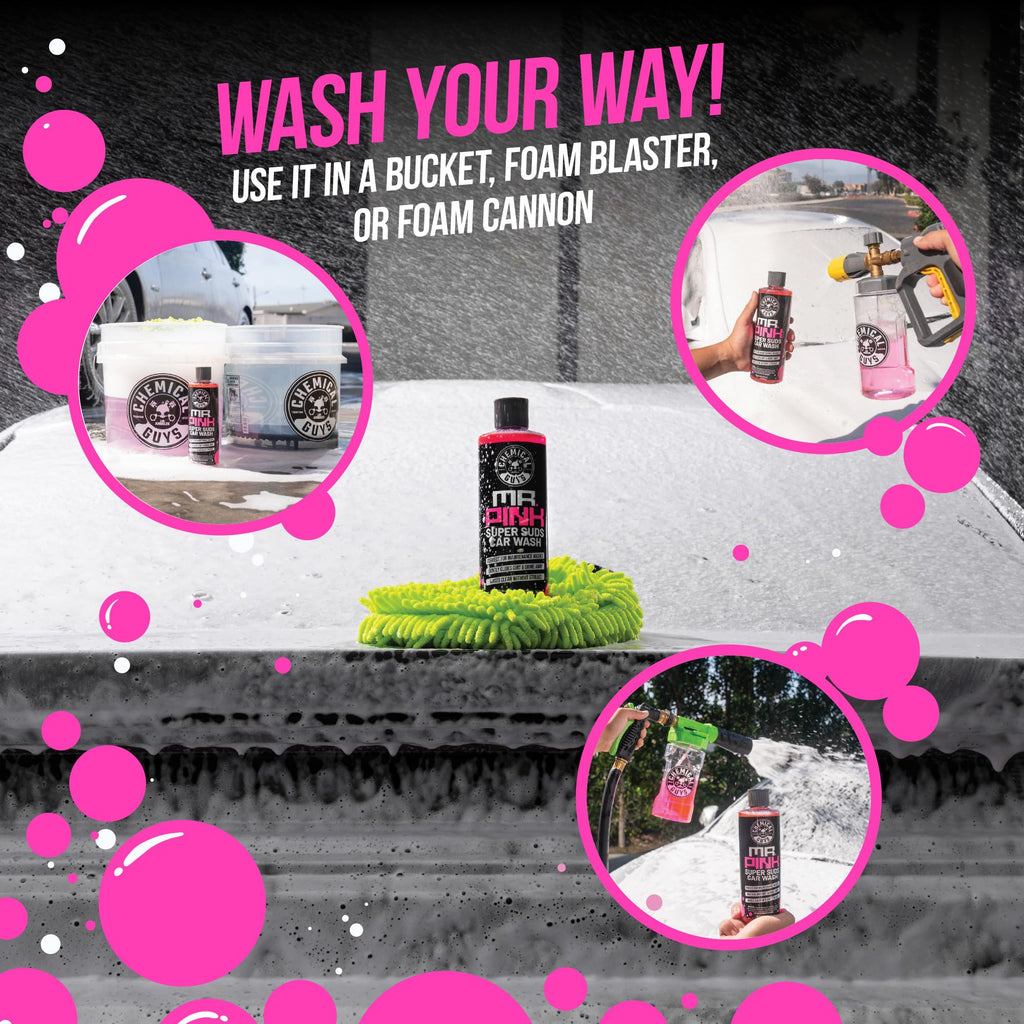 Chemical Guys, Mr. Pink Car Wash Soap, Foam Cannon & Bucket Wash, 64 oz