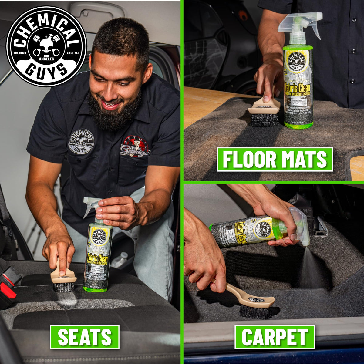 Chemical Guys, Citrus Fabric & Carpet Cleaner Spray with Brush Kit, 16 oz