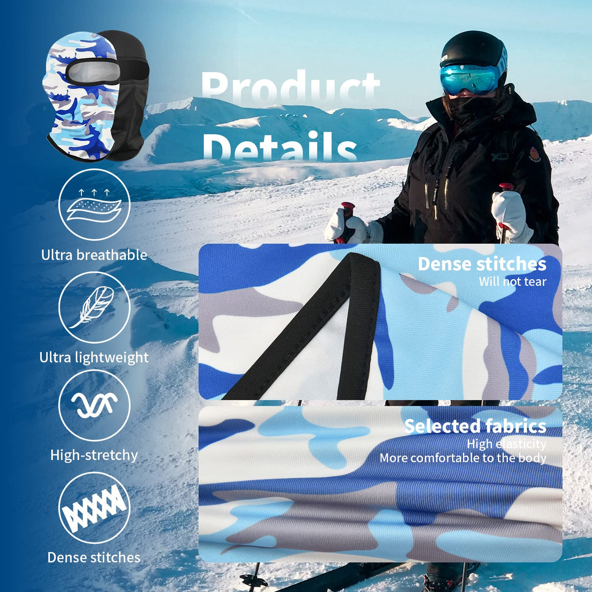 YESLIFE Summer Balaclava Ski Mask for Men&Women, Face Mask