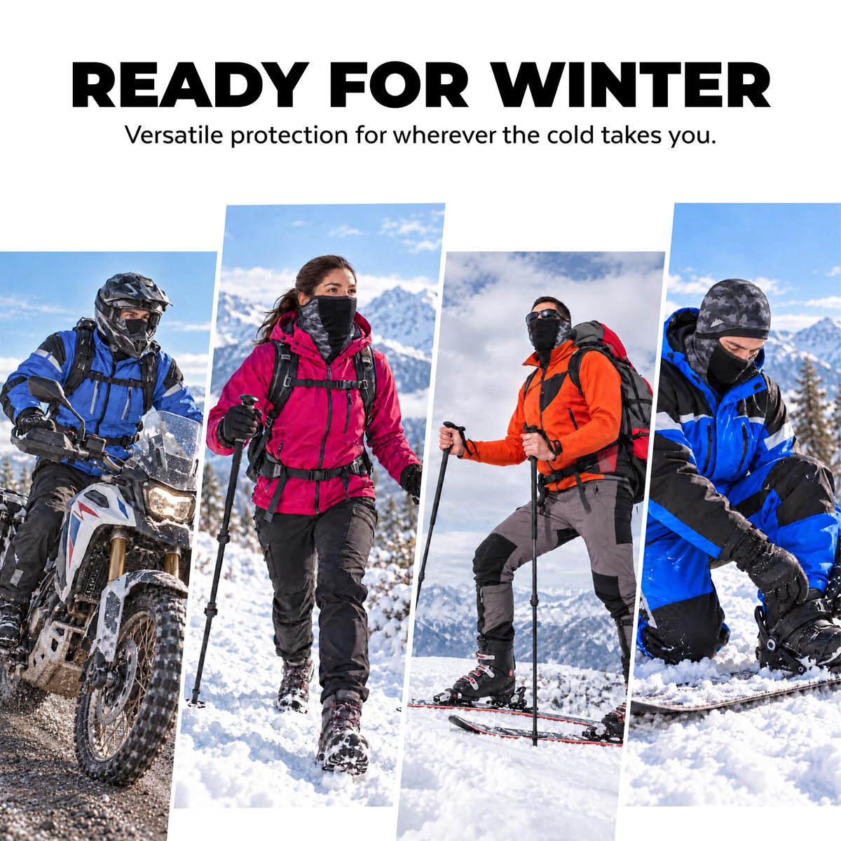 Tough Headwear Balaclava Ski Mask - Winter Shiesty Face Mask for Men Women - Cold Weather Gear for Skiing & Motorcycle Riding