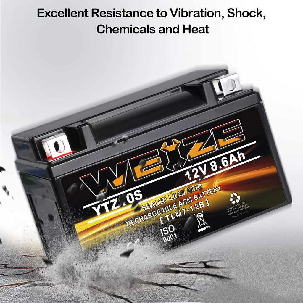 Weize YTX14 BS ATV Battery High Performance - Maintenance Free - Sealed AGM YTX14-BS Motorcycle Battery compatible with Honda Suzuki Kawasaki Yamaha scooter snowmobile