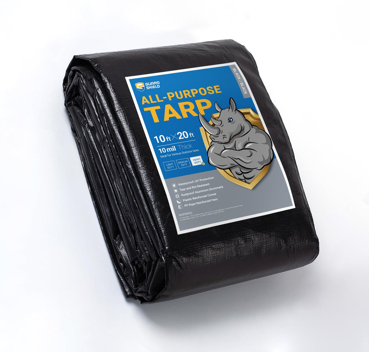 GUARD SHIELD Heavy Duty Tarp 12x16 Feet Green Multi Purpose Thick Waterproof Poly Tarp Cover 10mil