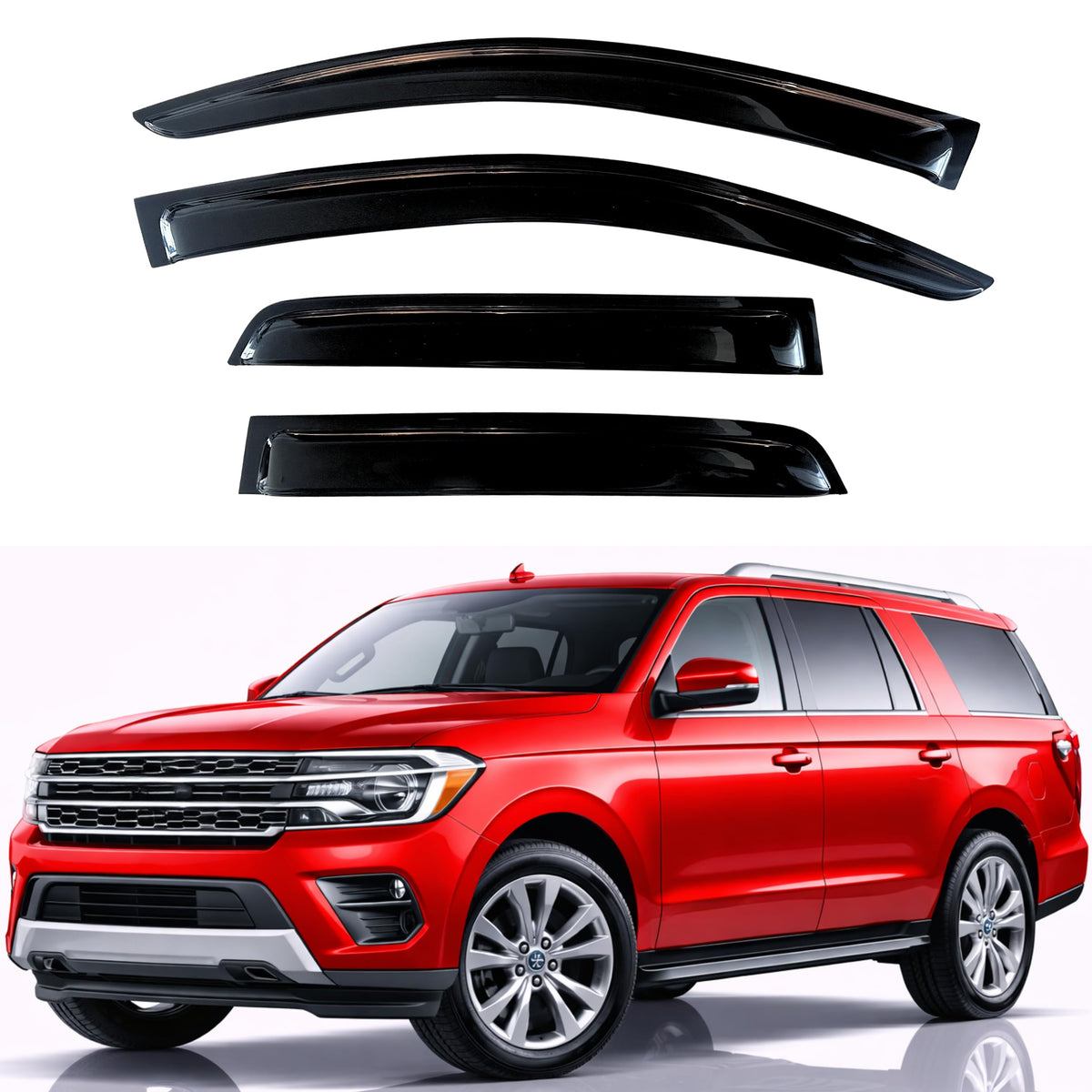 KPY Rain Guards Window Visors for 2015-2026 Ford F150 Crew/SuperCrew Cab