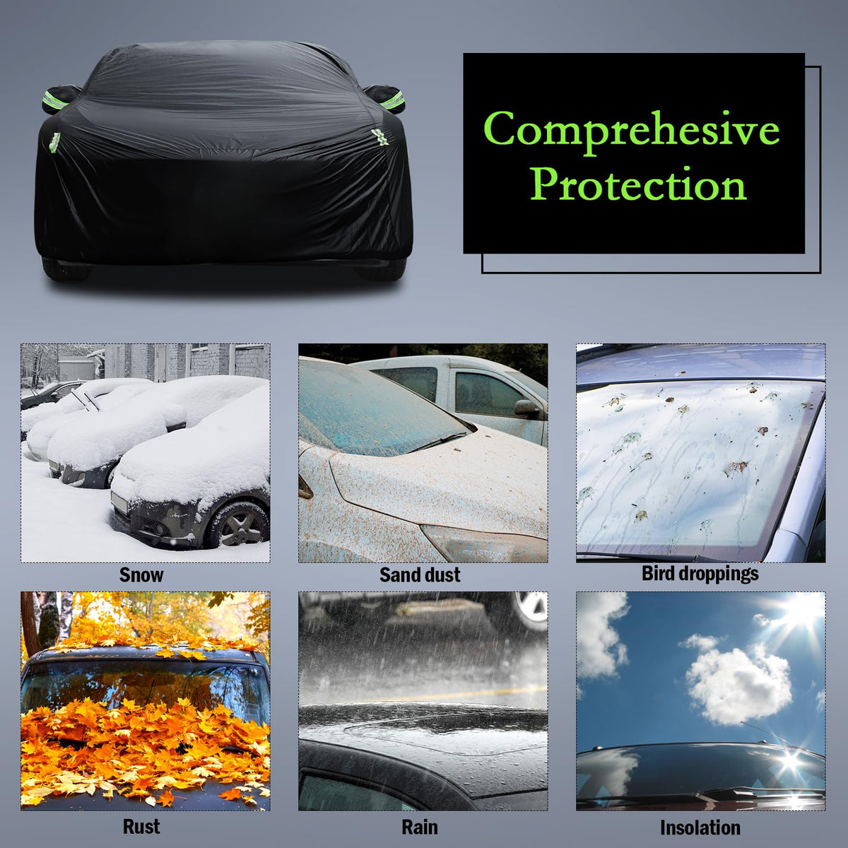Waterproof Car Cover for Jeep Wrangler 4 Door 2006-2026 JK JL Windproof