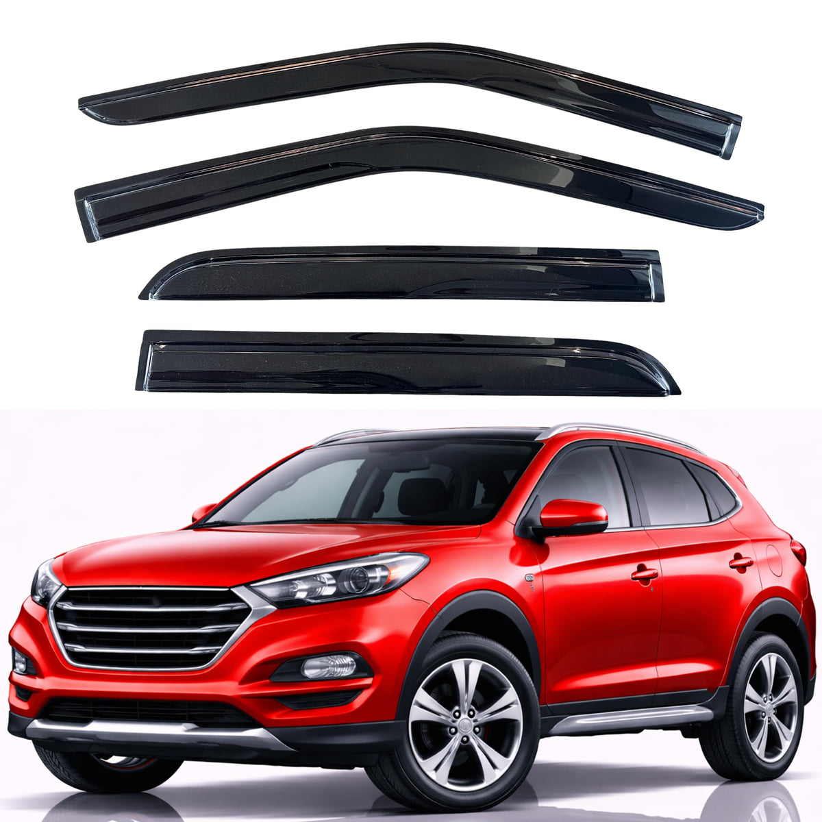 KPY Rain Guards Window Visors for 2015-2026 Ford F150 Crew/SuperCrew Cab