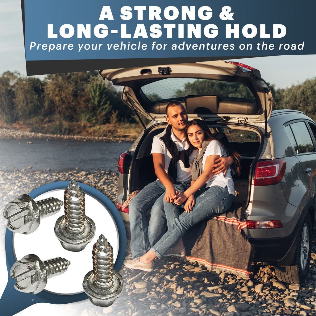 OttoSpeed Rustproof License Plate Screws (4-Pack, Black-Phillips)