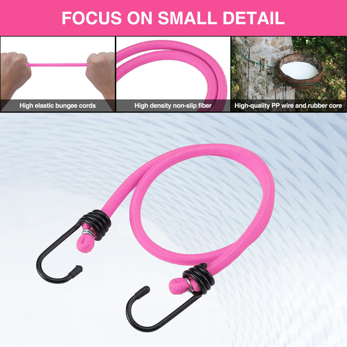 WORKPRO Bungee Cords with Hooks, Heavy Duty Outdoor Bungee Strap, 22-Piece