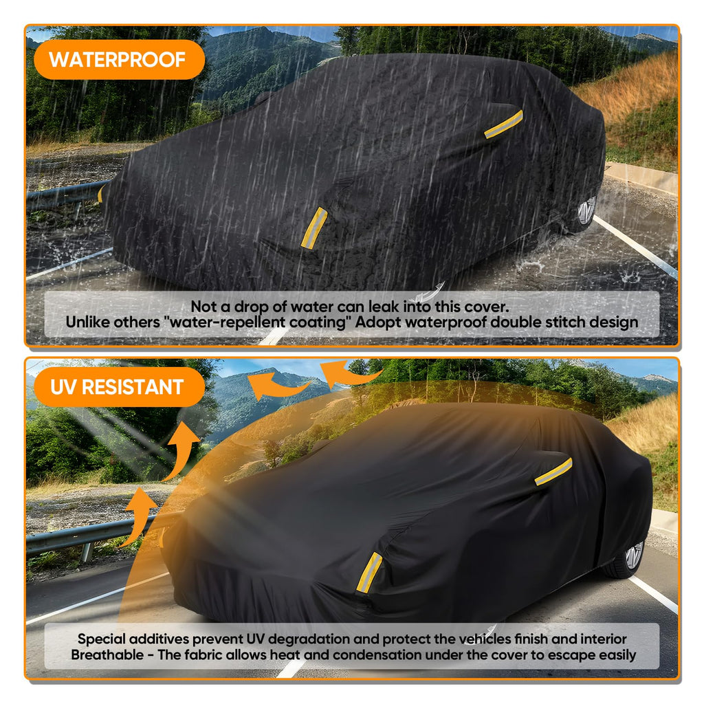 NEVERLAND Car Cover Waterproof All Weather for Sedan 183''L x 70''W x 59''H