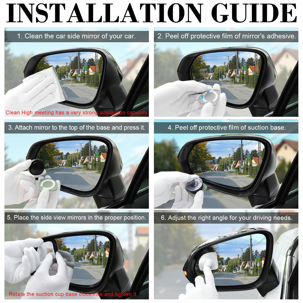 LivTee Blind Spot Car Mirror, HD Glass Frameless Convex Side Mirror Blindspot, Wide Angle Rear View Mirrors for SUVs, Trucks and RVs - Car Accessories