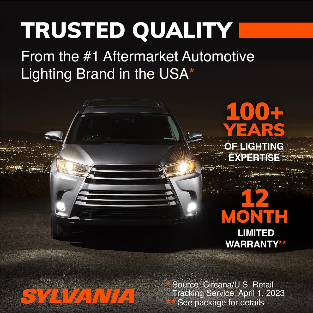 SYLVANIA 9003 XtraVision Halogen Headlight Bulb, High or Low Beam, 2 Bulbs