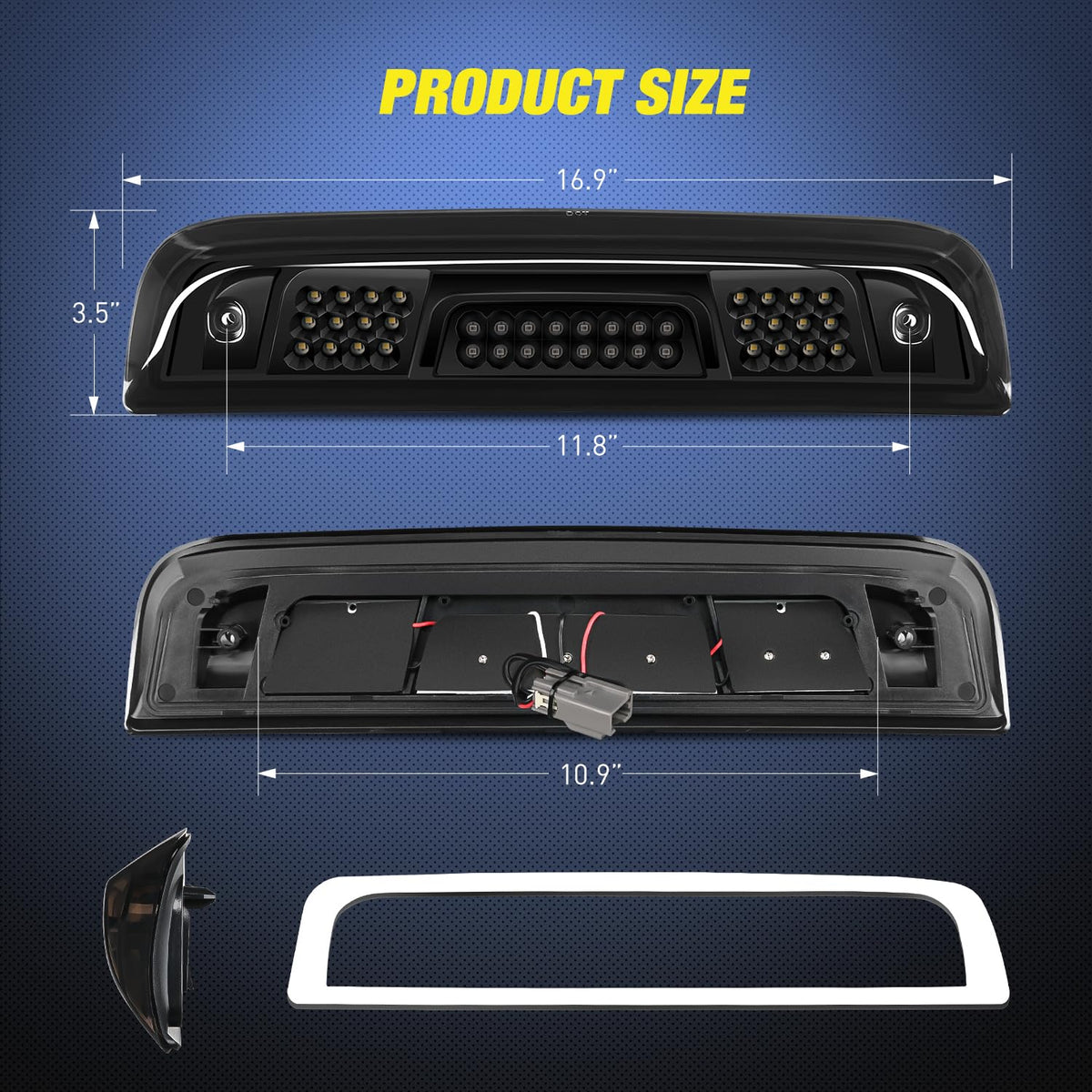 Nilight Third Brake Light for Ford F-150 2009-2014, Smoked Lens