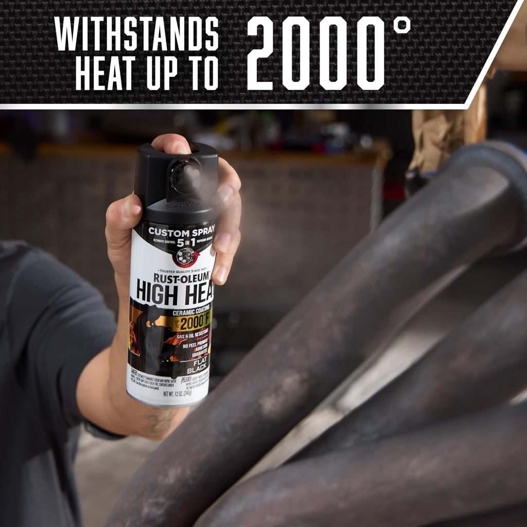 Rust-Oleum High Heat 5-in-1 Spray Paint, Flat Black