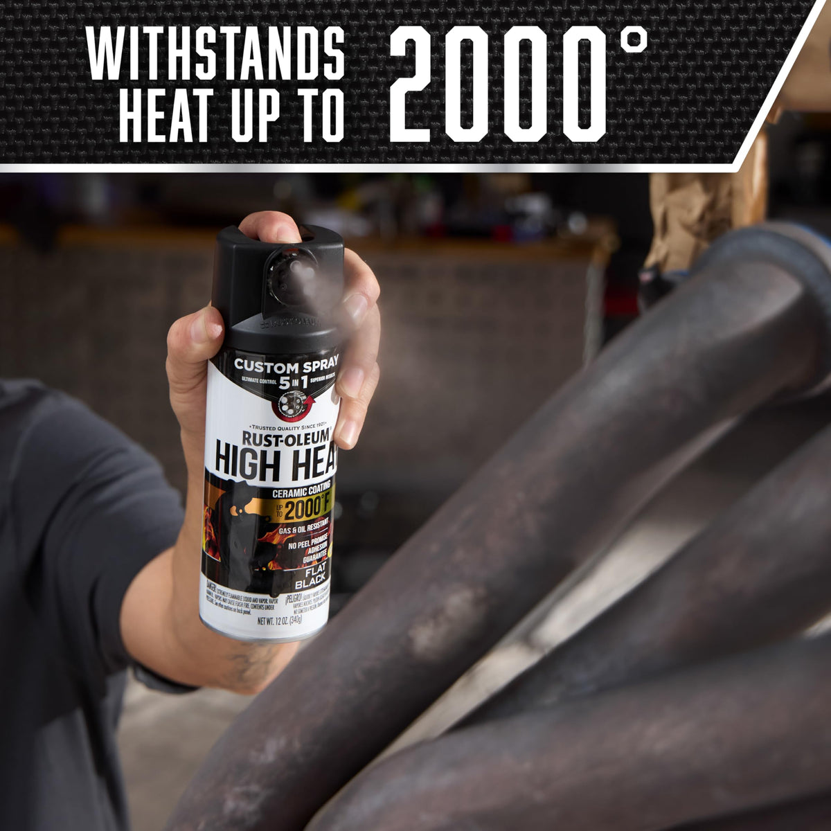 Rust-Oleum High Heat 5-in-1 Spray Paint, Flat Black