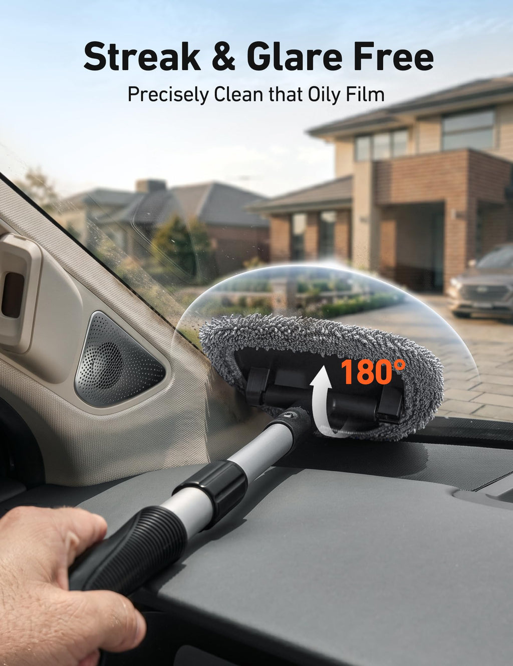 AstroAI 21" Extra-Long Windshield Cleaner Tool & Car Interior Detailing Kit