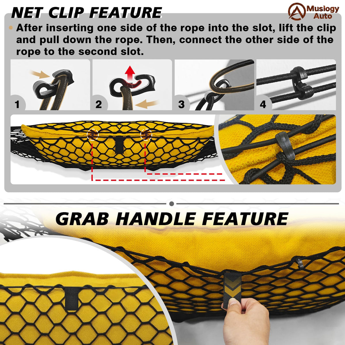Muslogy Cargo Net for 2013-2026 Chevy Silverado GMC Sierra 1500/2500/3500HD