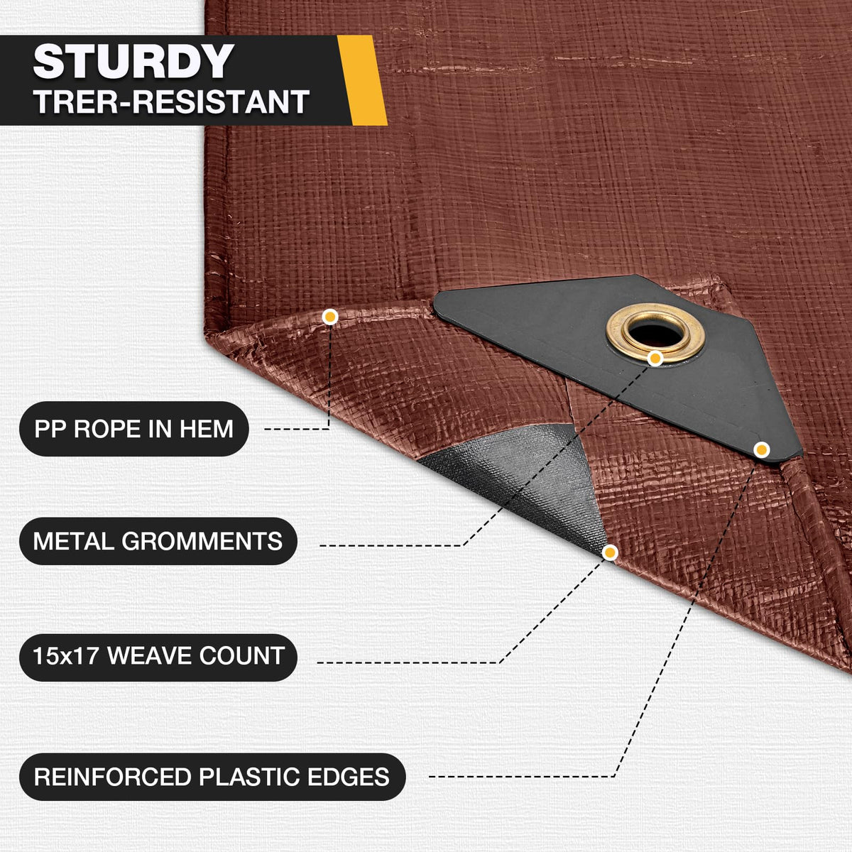 Winpull Tarp 12x20FT, 16 Mil Heavy Duty Large Tarps, Waterproof Tarp with Brass Grommets and Reinforced Edges, UV Resistant, Tear&Fade Resistant Poly Tarp for Outdoor Camping Pool Car Tent