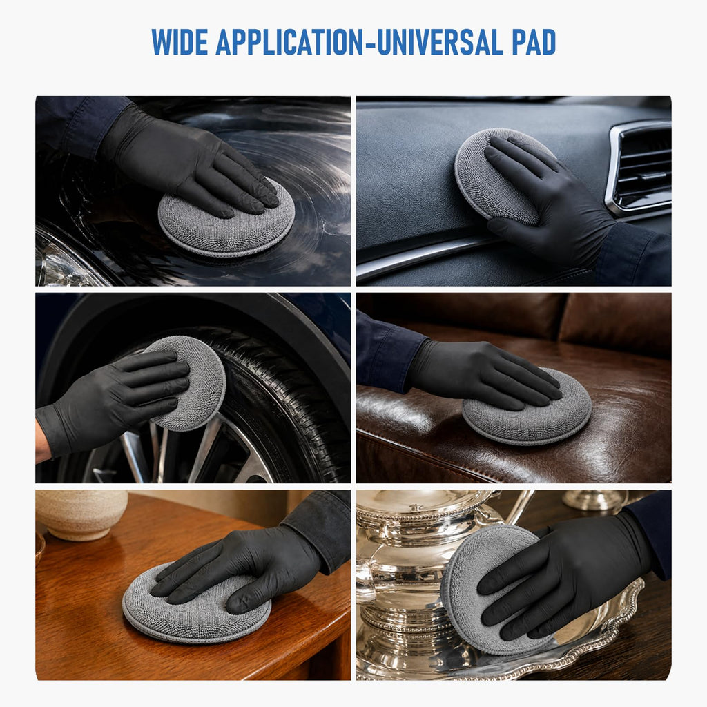 FONAROLL Microfiber Wax Applicator Pads, Car Wax Applicator, Buffing & Detail Polishing Foam Pads for Car Cleaning and Fine Polishing (5" Diameter, 6 Pack)…