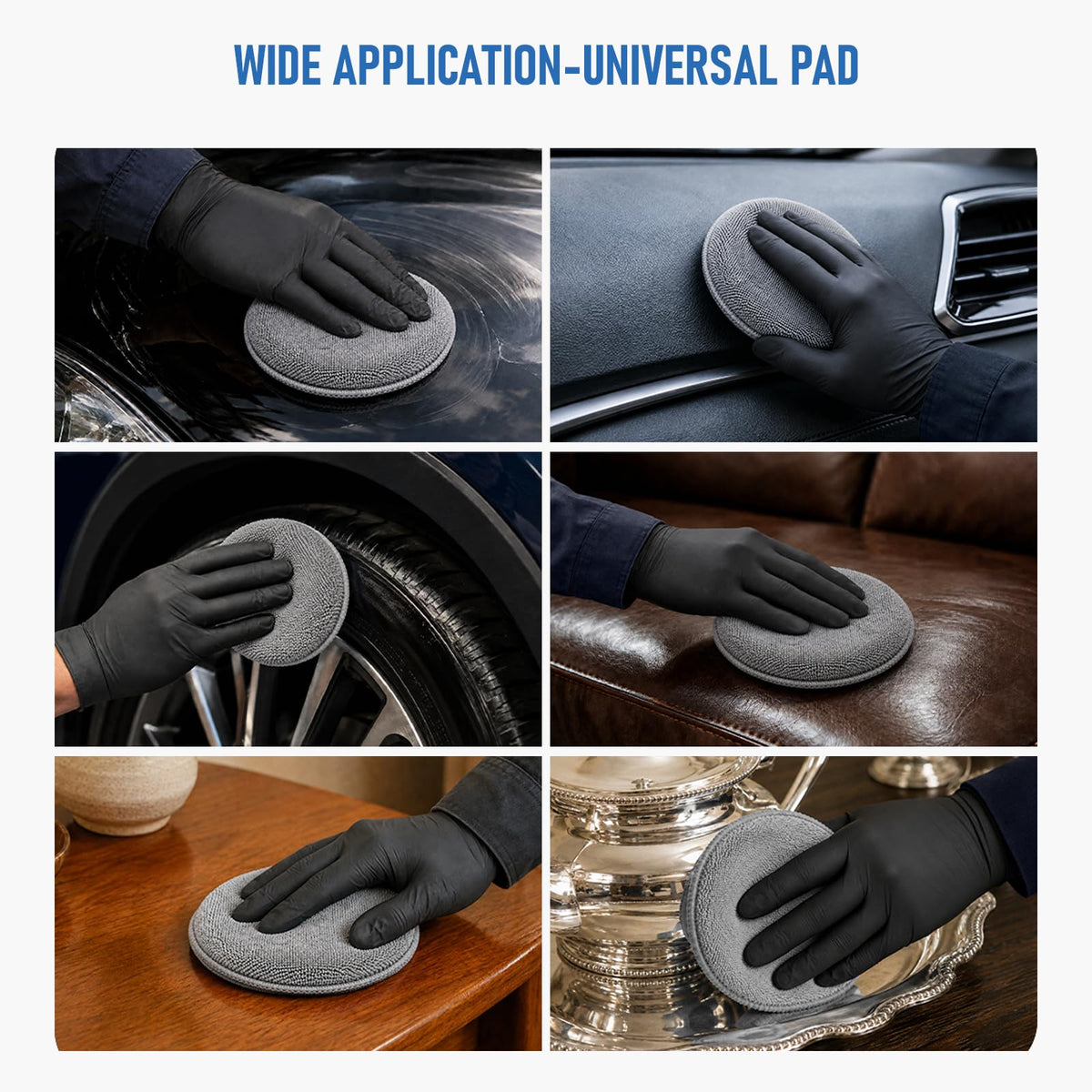 FONAROLL Microfiber Wax Applicator Pads, Car Wax Applicator, Buffing & Detail Polishing Foam Pads for Car Cleaning and Fine Polishing (5" Diameter, 6 Pack)…