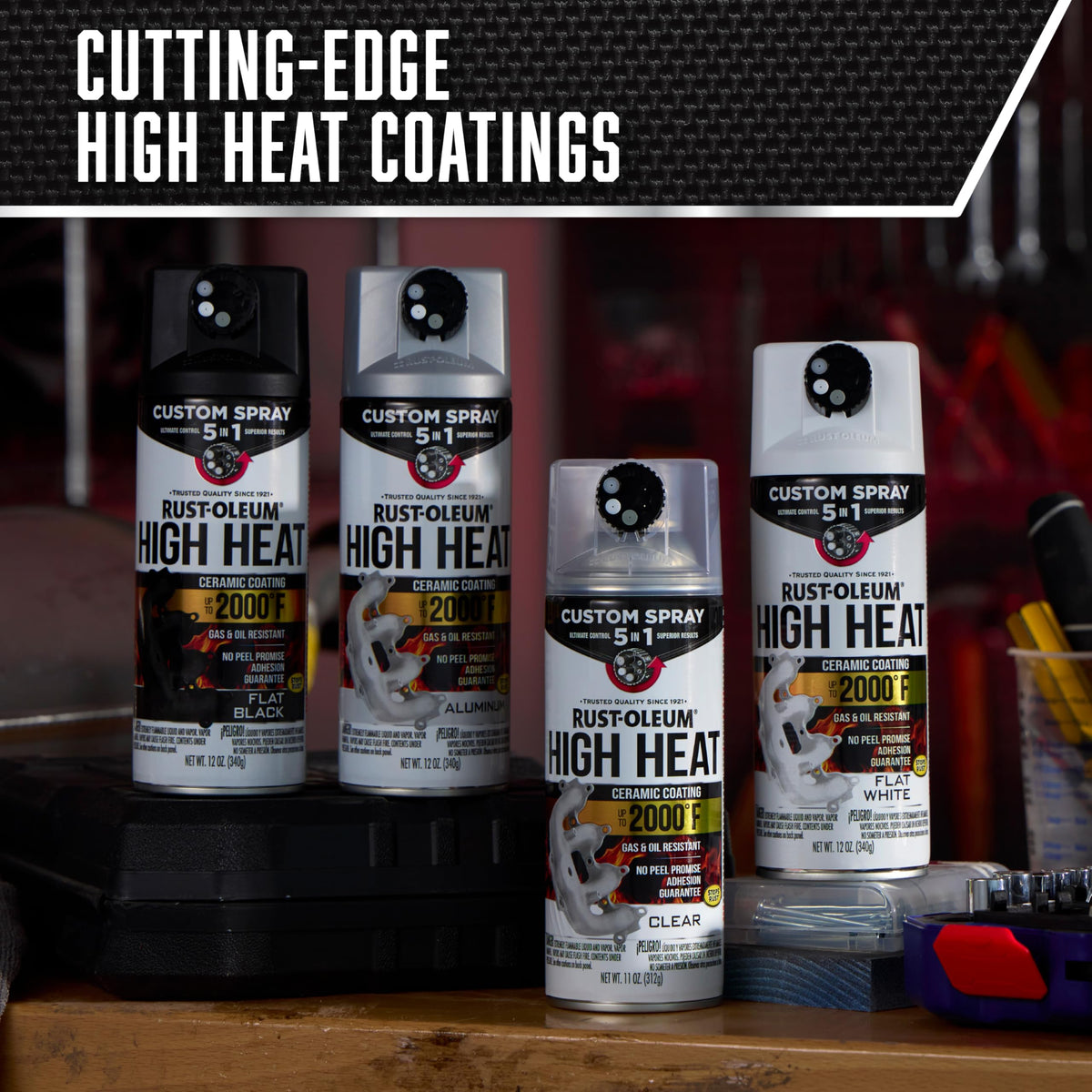 Rust-Oleum High Heat 5-in-1 Spray Paint, Flat Black