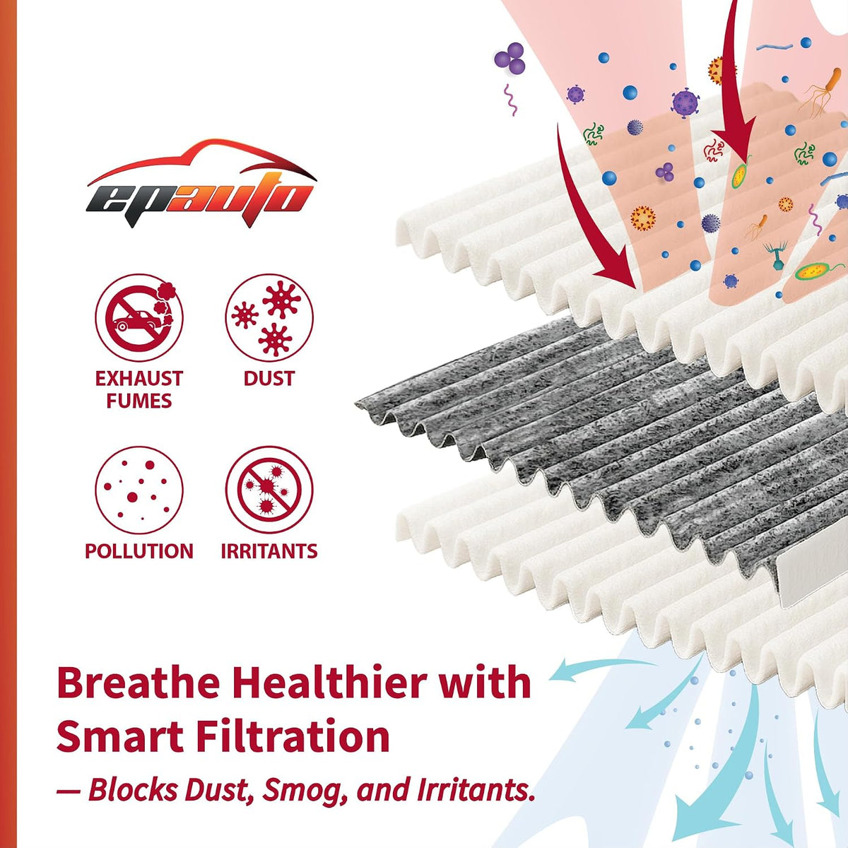 EPAuto CP134 (CF10134) Premium Cabin Air Filter includes Activated Carbon
