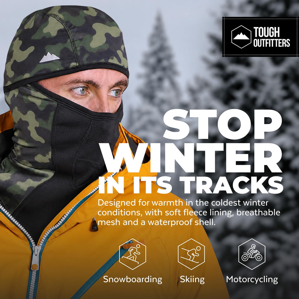 Tough Headwear Balaclava Ski Mask - Winter Shiesty Face Mask for Men Women - Cold Weather Gear for Skiing & Motorcycle Riding
