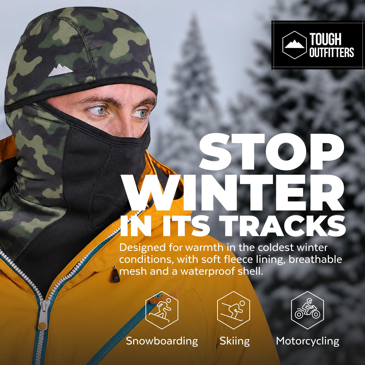 Tough Headwear Balaclava Ski Mask - Winter Shiesty Face Mask for Men Women - Cold Weather Gear for Skiing & Motorcycle Riding