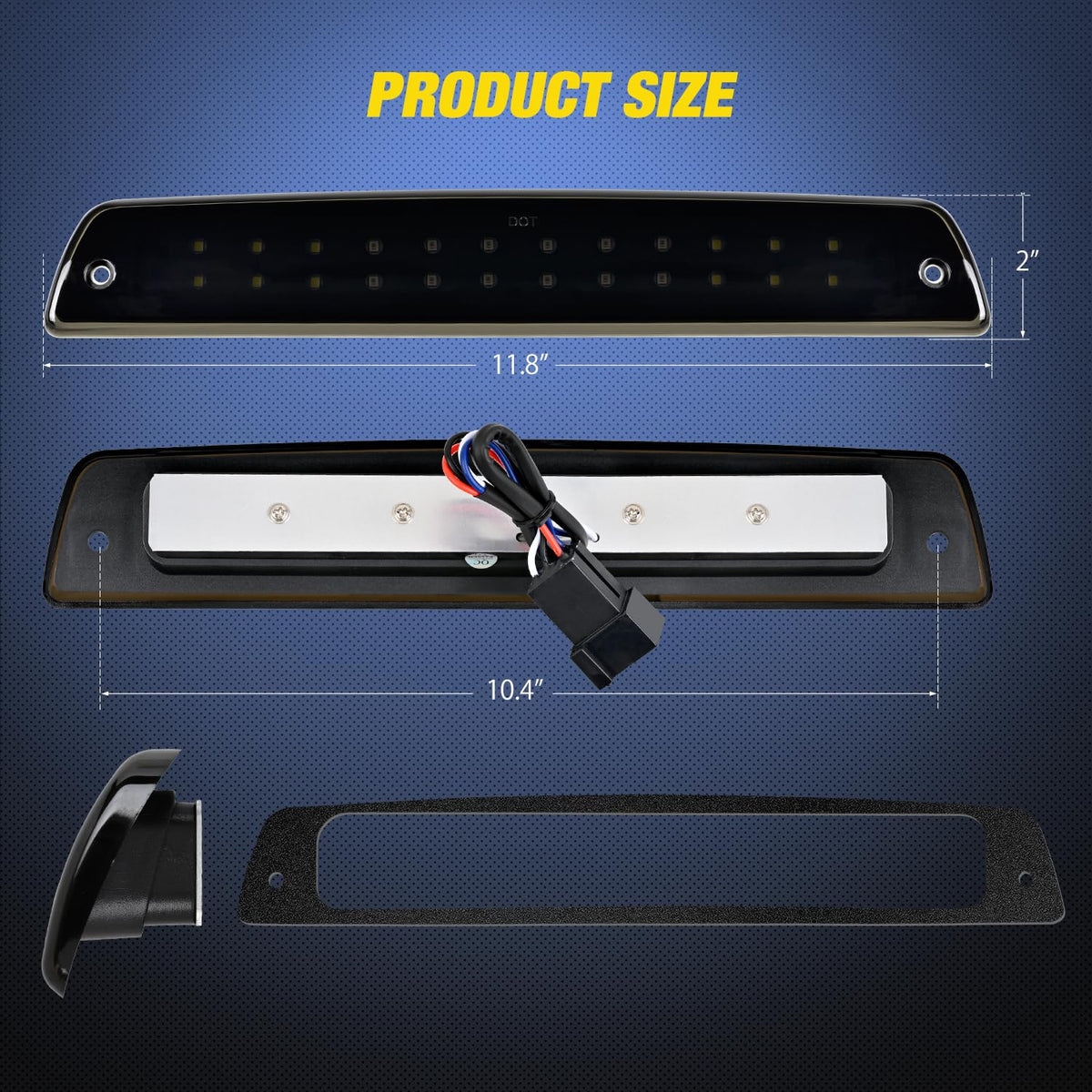 Nilight Third Brake Light for Ford F-150 2009-2014, Smoked Lens