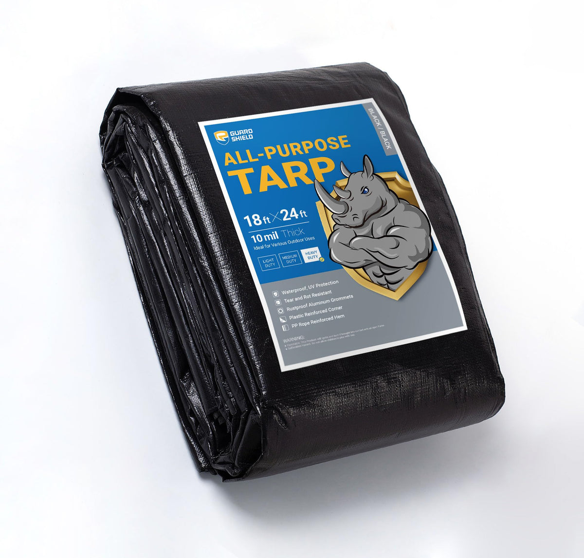 GUARD SHIELD Heavy Duty Tarp 12x16 Feet Green Multi Purpose Thick Waterproof Poly Tarp Cover 10mil