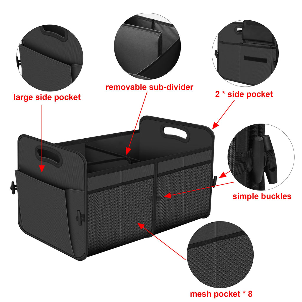 Femuar Car Trunk Organizer-Collapsible Car Storage for Suv/Jeep/Sedan
