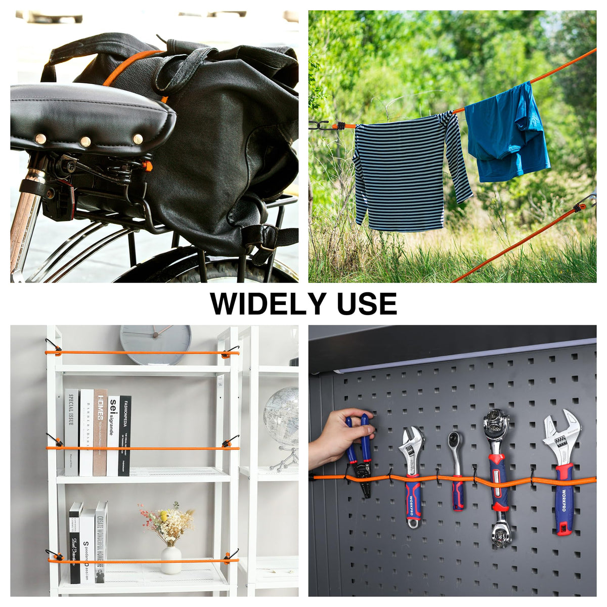 WORKPRO Bungee Cords with Hooks, Heavy Duty Outdoor Bungee Strap, 22-Piece