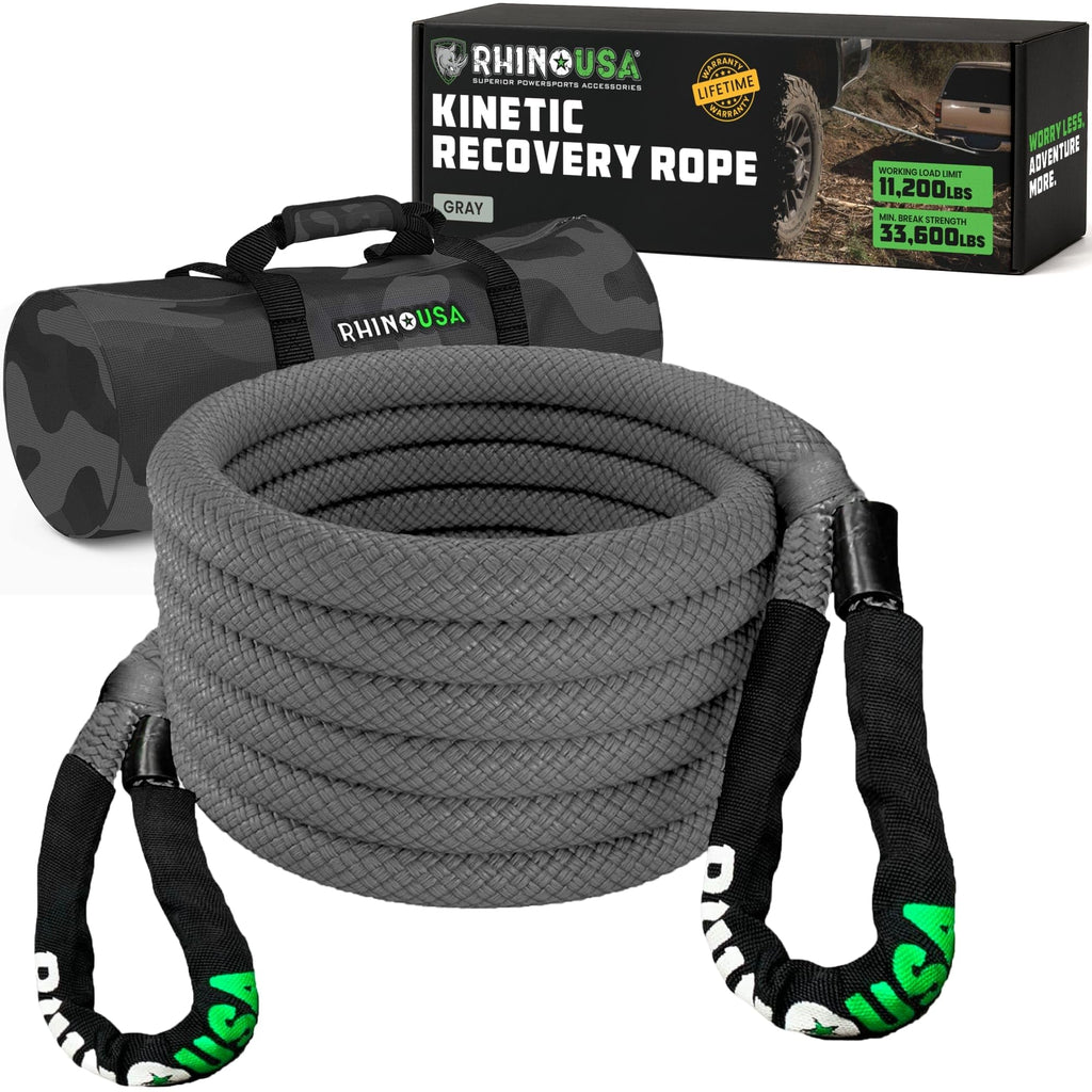 Rhino USA Kinetic Recovery Rope, 1in x 30ft - Heavy Duty Snatch Strap