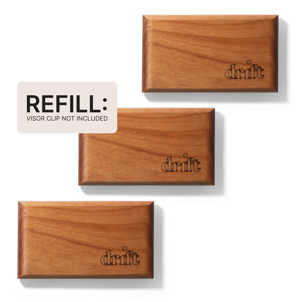 Drift Car Air Freshener - The Original Wood Air Freshener - Car Odor Eliminator - Long Lasting Scent - Essential Oils - Clean Ingredients - Teak Scent 3 Pack Refill - NO CLIP INCLUDED
