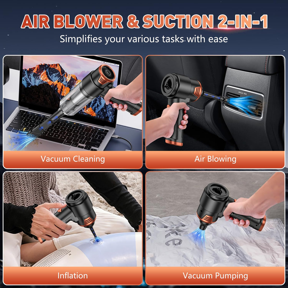 KMM Handheld Car Vacuum Cleaner, Hand Held Vacuum Cleaner and Air Duster