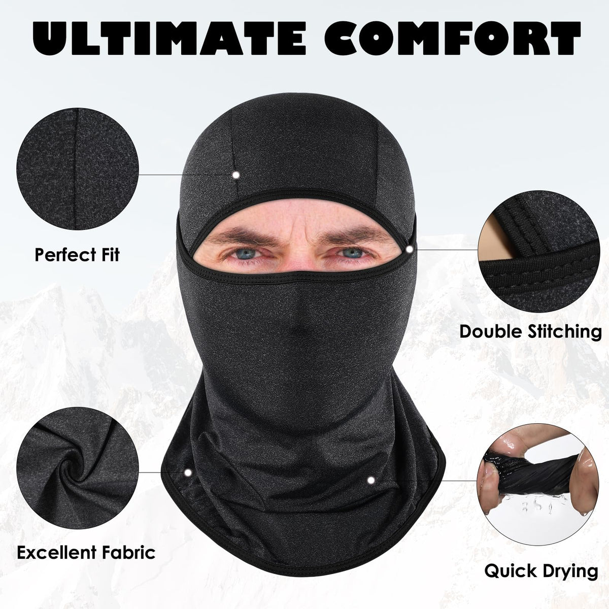 Achiou Ski Mask Balaclava Shiesty, Cooling Ice Silk Motorcycle Face Cover