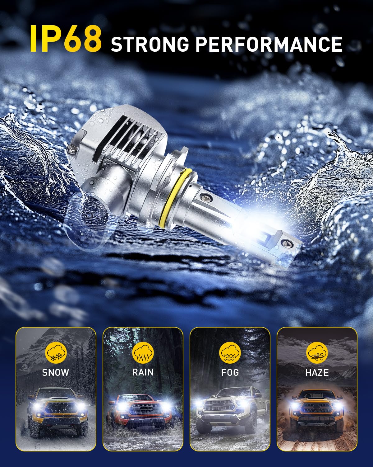 AUXITO H11 H8 H9 LED Bulbs, 80000LM 15X Brighter, 5-Min Plug and Play, 6500K Daylight, 60000H Lifespan, Error-Free, Pack of 2