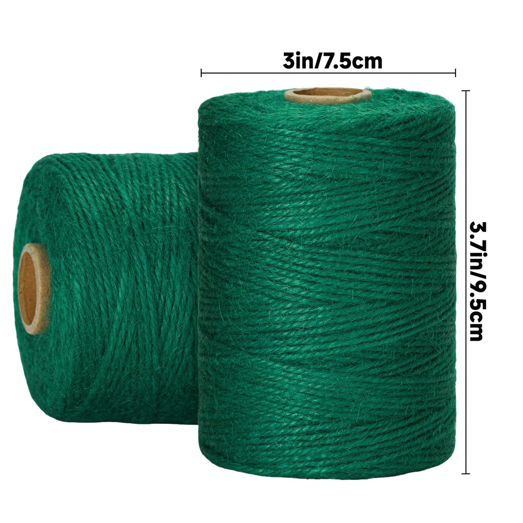KINGLAKE Natural Jute Twine String 656 Feet 2mm Twine for Crafts Gift Wrapping Christmas Packing String for Arts Decoration, Wedding, Gardening