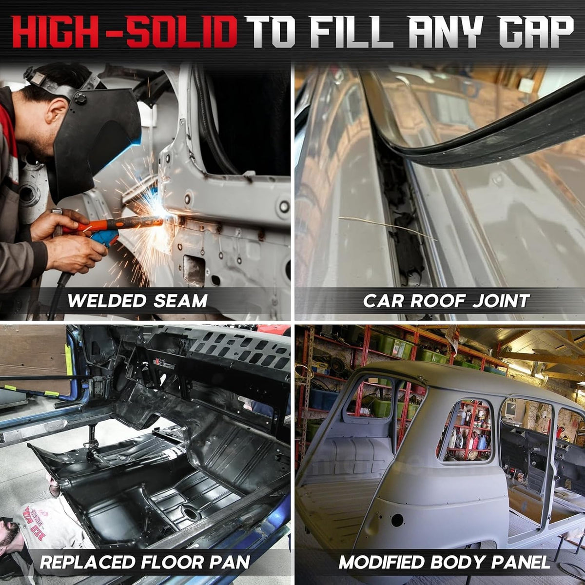 Seam Sealer Automotive Black, Paintable Waterproof Auto Body Sealant