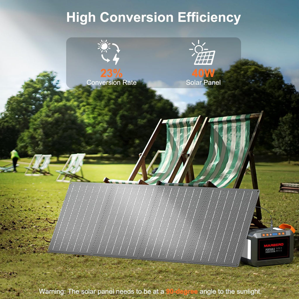 MARBERO Portable Power Station 88Wh, 120W Surge, Solar Generator 24,000mAh