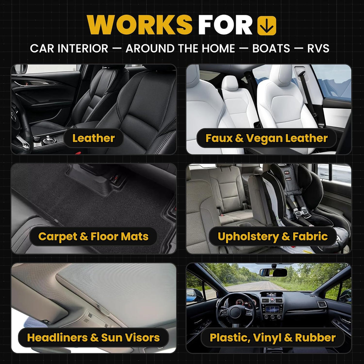CAR GUYS Super Cleaner | Interior Car Cleaner for Tough Stains | Stain Remover for Car Seats, Carpet, Upholstery, & Leather | 18 Oz Kit with Microfiber Towel