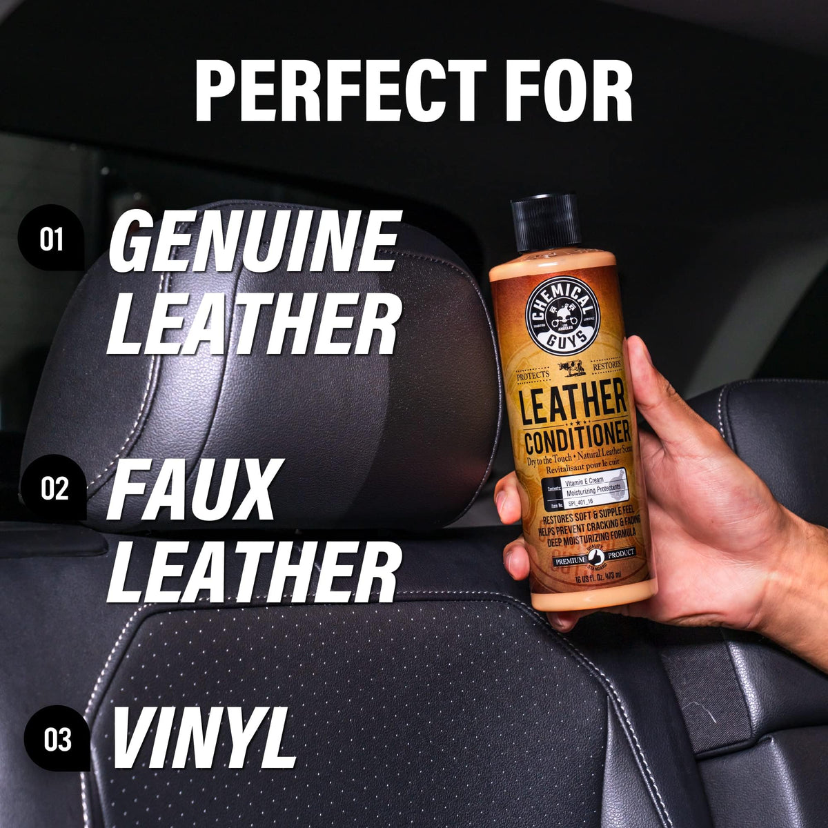 Chemical Guys, Leather Cleaner & Conditioner Kit for Cars & Home, 2 x 16 oz