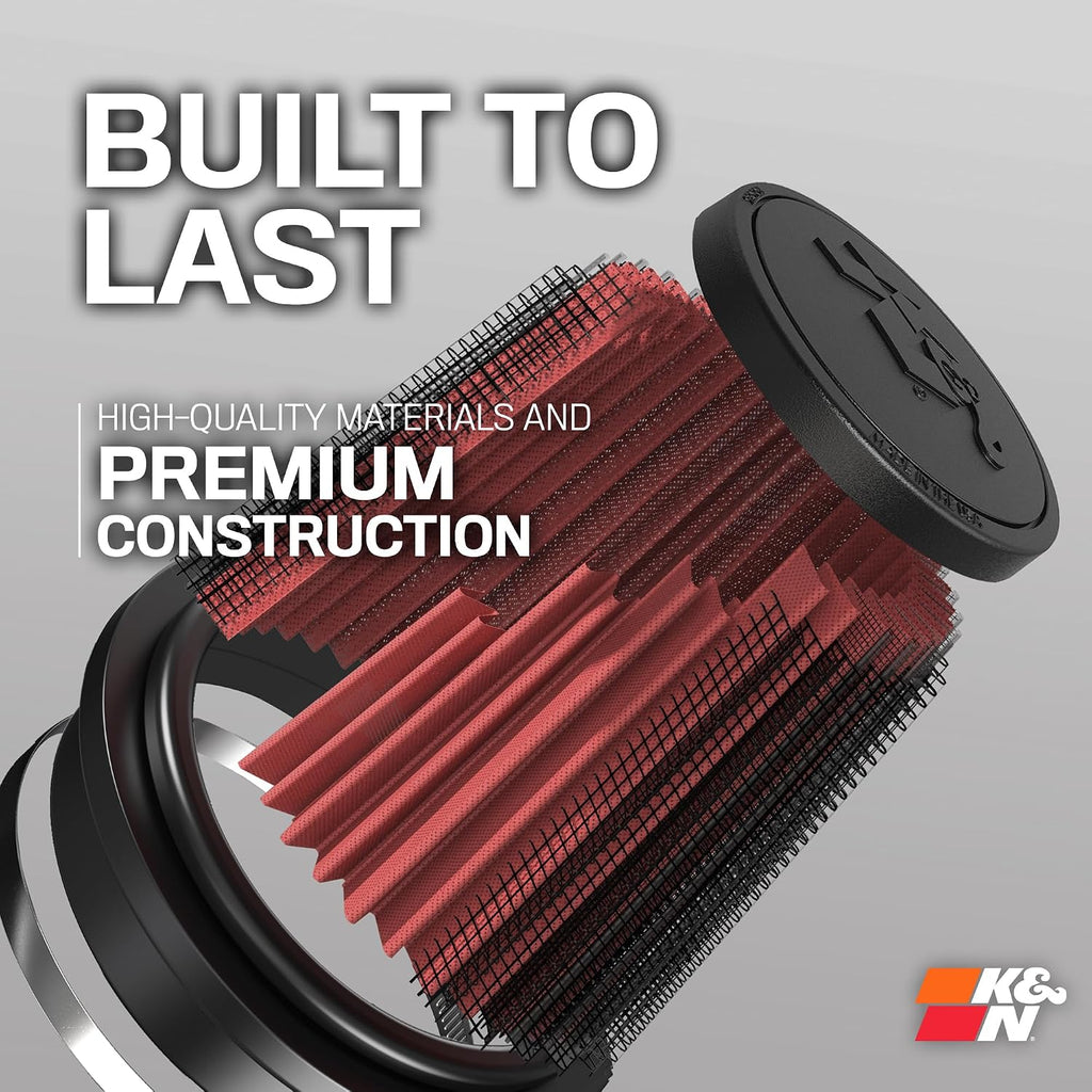 K&N High-Flow Original Lifetime Universal Clamp-On Air Filter: High Performance, Premium, Washable: Flange Diameter: 4 In, Filter Height: 9 In, Flange Length: 1.75 In, Shape: Round Tapered, RE-0870