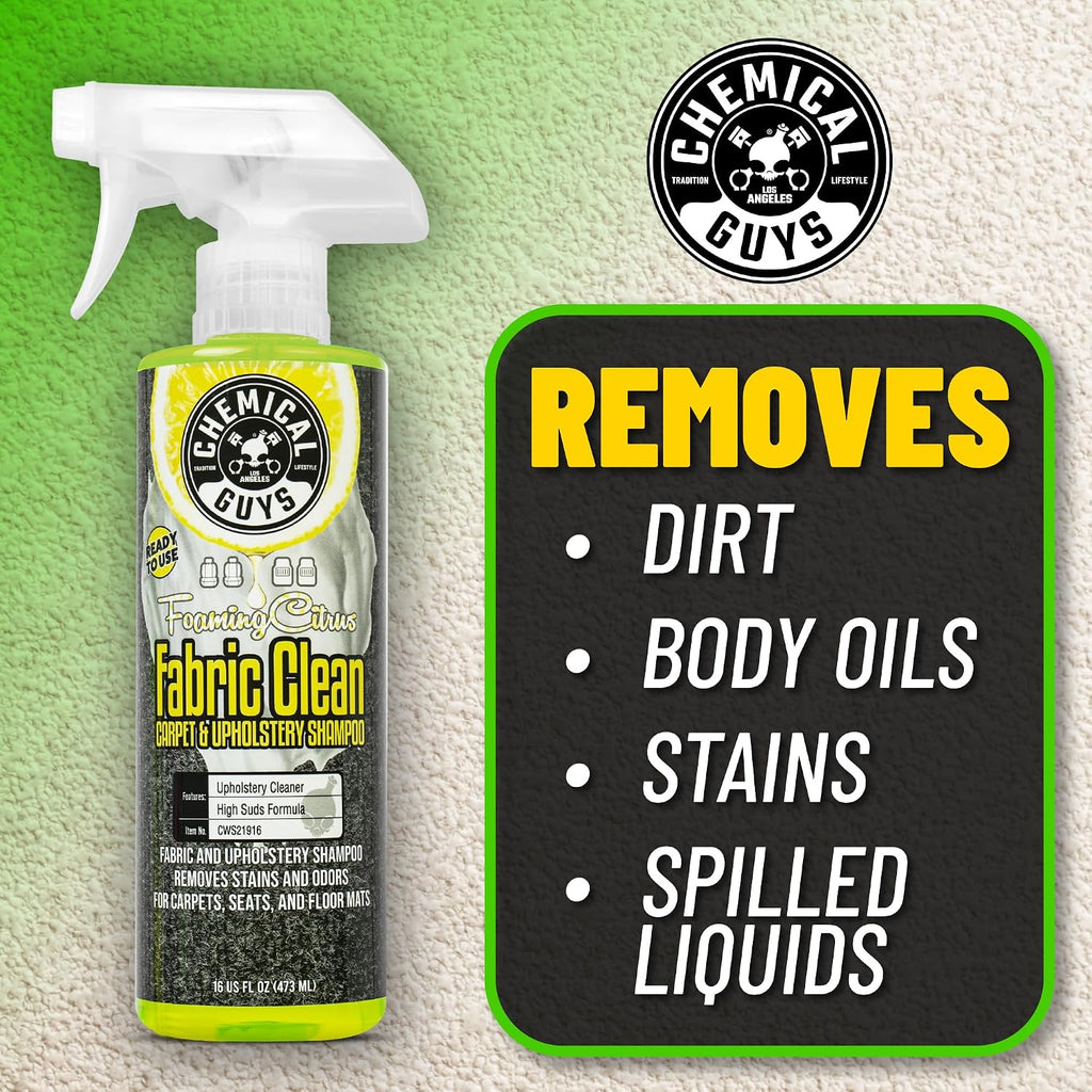 Chemical Guys, Citrus Fabric & Carpet Cleaner Spray with Brush Kit, 16 oz
