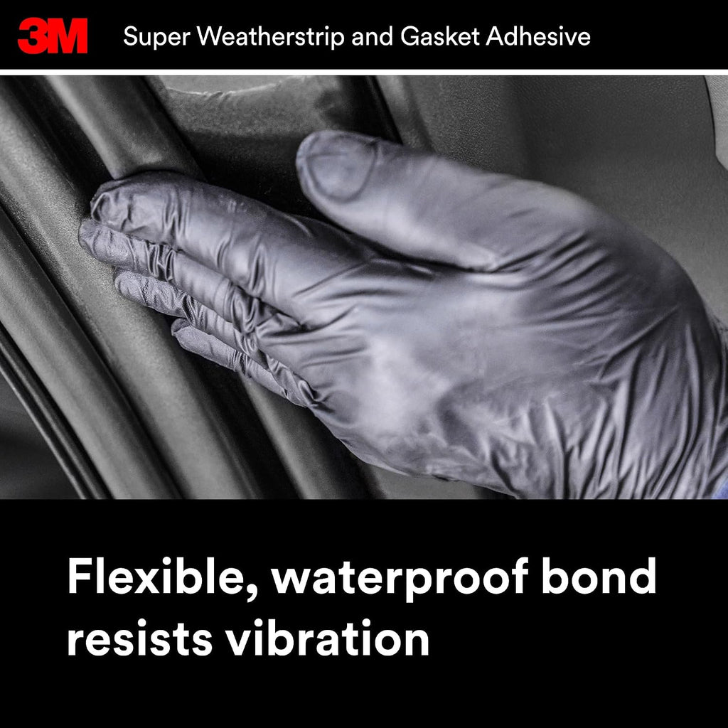 3M Black Super Weatherstrip and Gasket Adhesive, 08008, 5 fl oz, 1 Per Pack