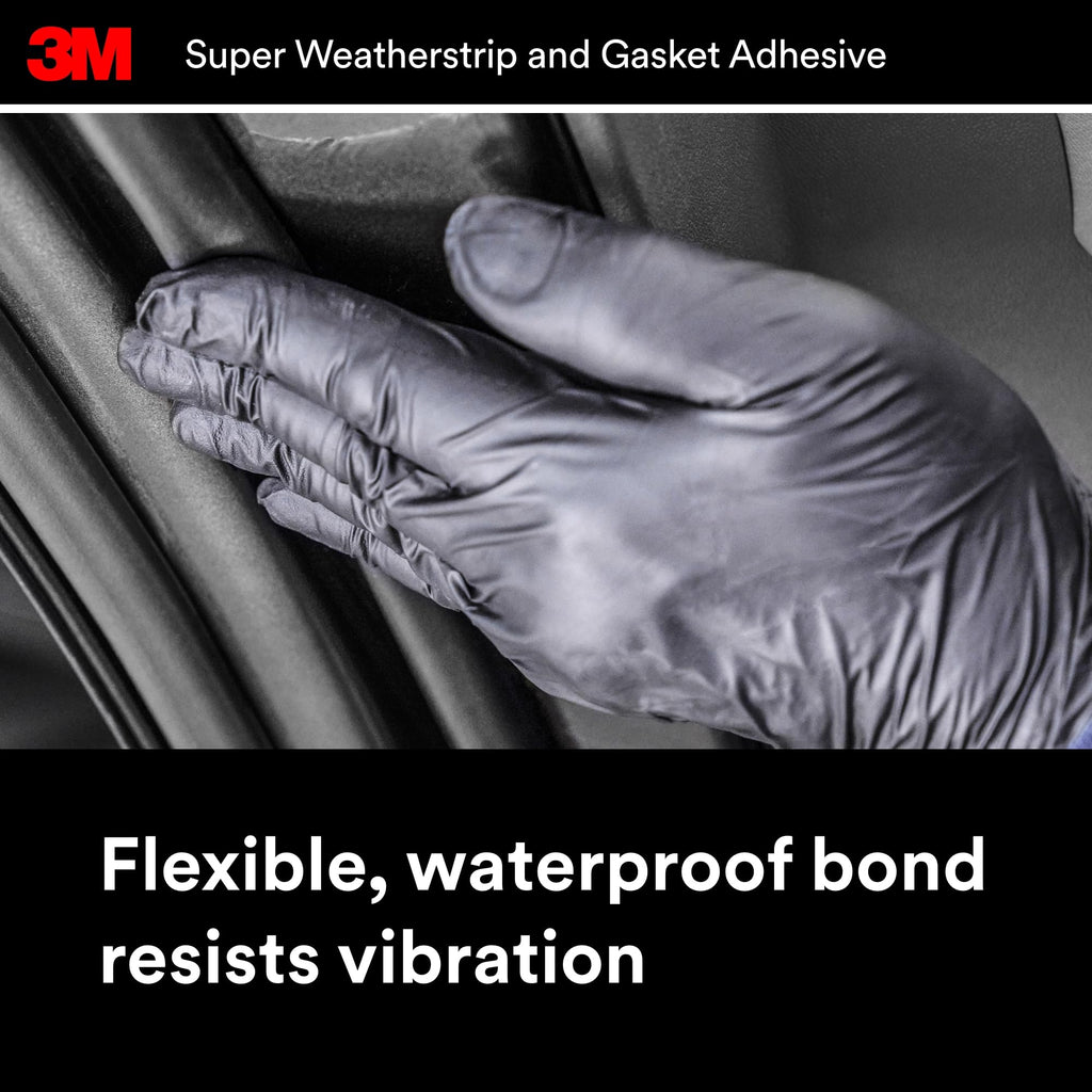 3M Black Super Weatherstrip and Gasket Adhesive, 08008, 5 fl oz, 1 Per Pack