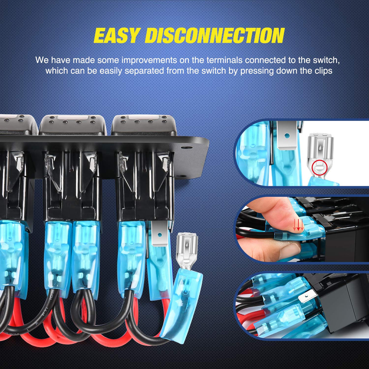 Nilight - NI -WA 06 LED Light Bar Wiring Harness Kit - 2 Leads 12V On Off Switch Power Relay Blade Fuse for Off Road Lights LED Work Light, 2 Years Warranty